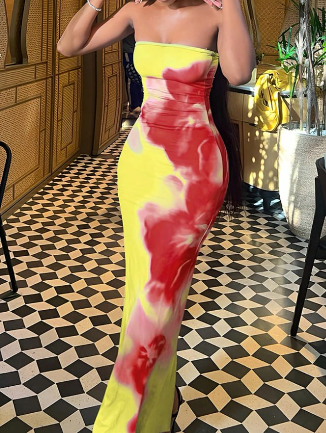 FLORAL SUNSET DRESS